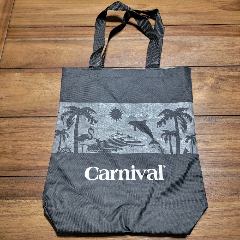 Carnival Cruise Lines Small Black & Grey Tote 13" X 15"